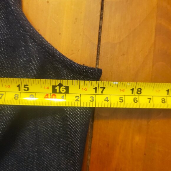 Ann Taylor Denim Sleeveless Back Zipper Fitted Shift Dress = Size 8P - Picture 11 of 11